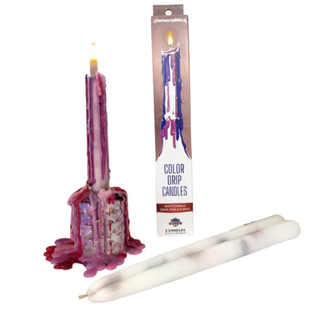PURPLE HAZE DRIP TAPER CANDLES (Set of 2)